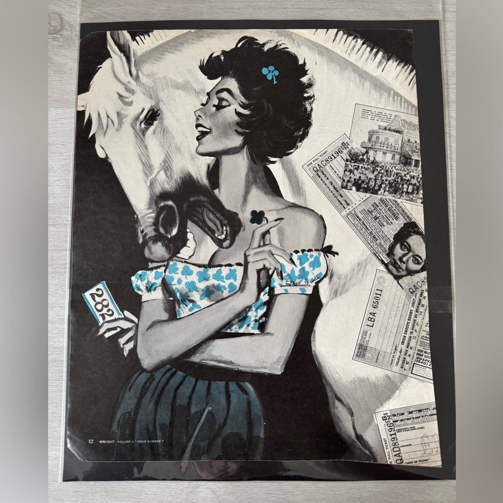 Vintage Pinup Girl Knight Magazine Prints